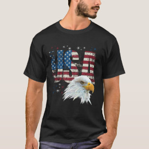 Proud USA Patriotic American Flag Bald Eagle Ameri T-Shirt