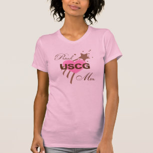 Proud USCG Mum Heart T-Shirt