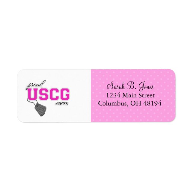 Proud USCG Mum Return Address Labels (Front)
