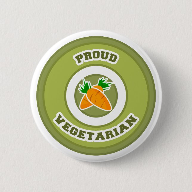 Proud Vegetarian 6 Cm Round Badge (Front)