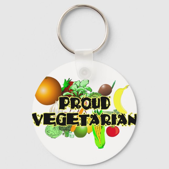 Proud Vegetarian Key Ring (Front)