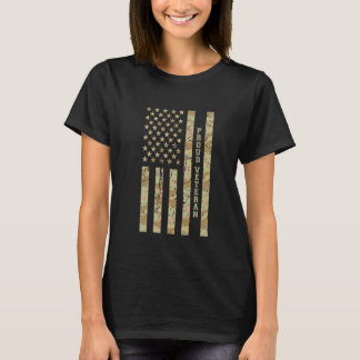 Proud Veteran Military Service Patriot Desert Camo T-Shirt