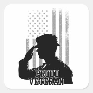 Proud Veteran Square Sticker