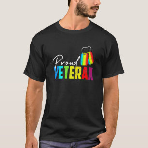 Proud Veteran Trans Military LGBTQ Rainbow Gay Pri T-Shirt