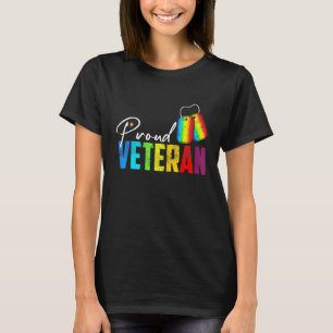 Proud Veteran Trans Military LGBTQ Rainbow Gay Pri T-Shirt
