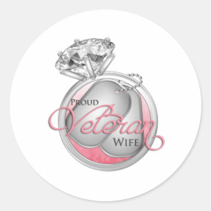 Proud Veteran Wife Classic Round Sticker