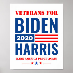 Proud Veterans for Biden Harris 2020 Campaign Poster