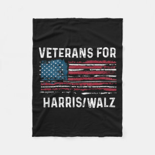 Proud Veterans For Kamala Harris Tim W 2024 Fleece Blanket