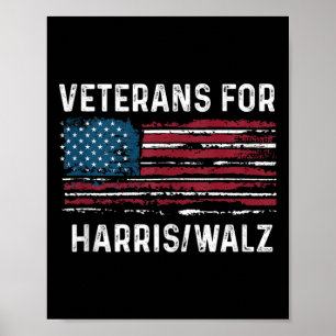 Proud Veterans For Kamala Harris Tim W 2024 Poster