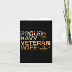 Proud Veteran's Wife Usa American Flag Patriotic  Card
