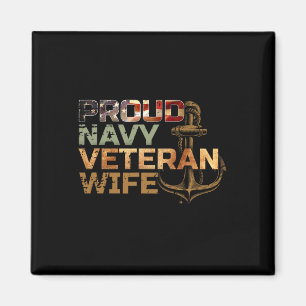 Proud Veteran's Wife Usa American Flag Patriotic Magnet