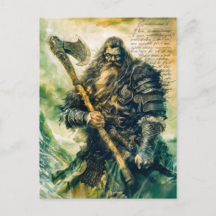 Proud Viking Warrior in Armour Holiday Postcard