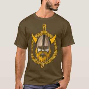 Proud Viking Warrior With Beard Helmet T-Shirt