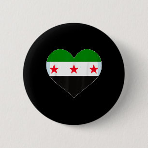 Proud Vintage Syrian Flag Free Syria Heart Love Ma 6 Cm Round Badge