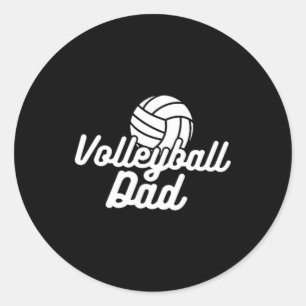 Proud Volleyball Dad Men Fathers Day Classic Round Sticker