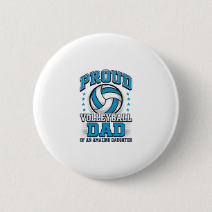Proud Volleyball Dad Vintage Sports Shirt Design_1 6 Cm Round Badge