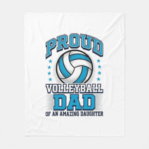 Proud Volleyball Dad Vintage Sports Shirt Design_1 Fleece Blanket