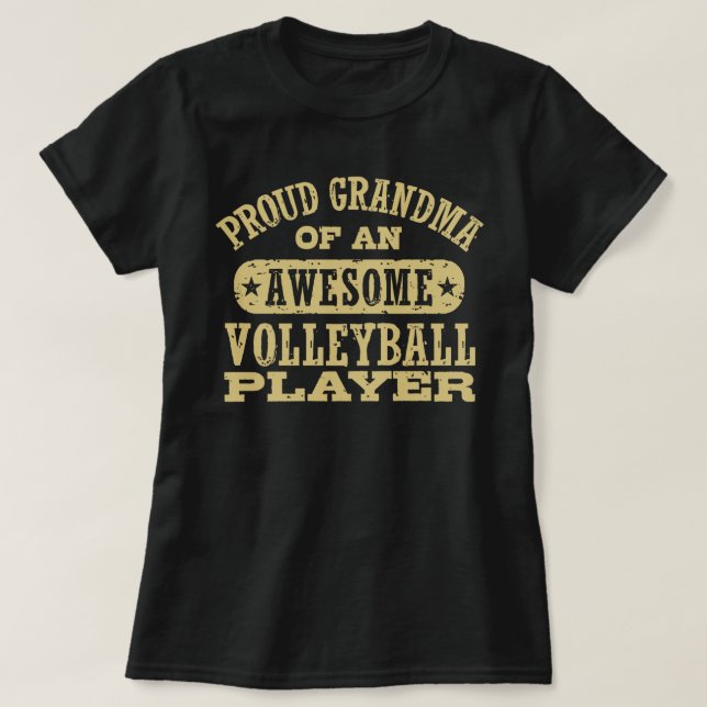 Proud Volleyball Grandma T-Shirt (Design Front)