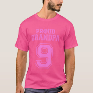 Proud Volleyball Grandpa Number 9 P T-Shirt