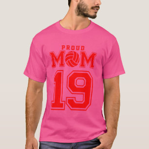 Proud Volleyball Mum Number 19 R T-Shirt