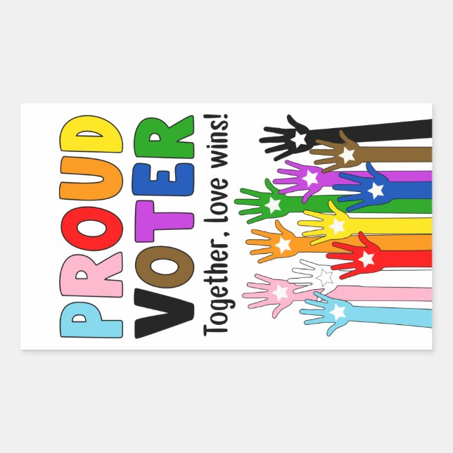Proud Voter - Together, love wins! Rectangular Sticker (Front)