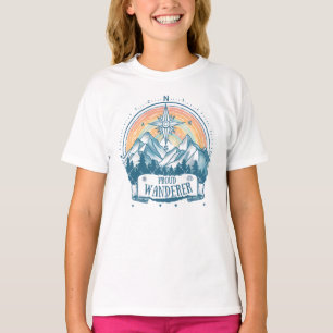 Proud Wanderer LGBTQ Camping – Rainbow Compass T-Shirt