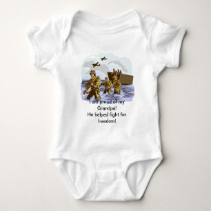 Proud War Veteran Grandpa Baby Bodysuit