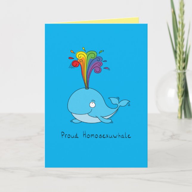 Proud Whale Gay Pride LGBTQ Card (Front)