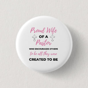 Proud Wife Of A Pastor Who Encourages bl 3 Cm Round Badge