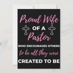 Proud Wife Of A Pastor Who Encourages Thank You Card