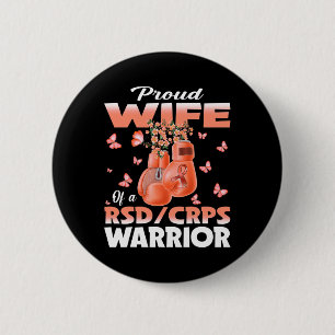 Proud Wife Of A Rsd Crps Warrior Awareness Boxing 6 Cm Round Badge