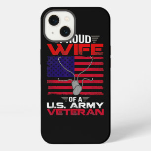 Proud Wife Of A U.S. Army Veteran US Flag Veteran iPhone 13 Case
