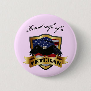 Proud wife of a Veteran 6 Cm Round Badge