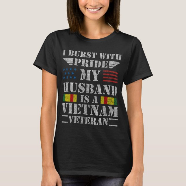 Proud Wife Of A Vietnam Veteran Husband T-Shirt (Front)