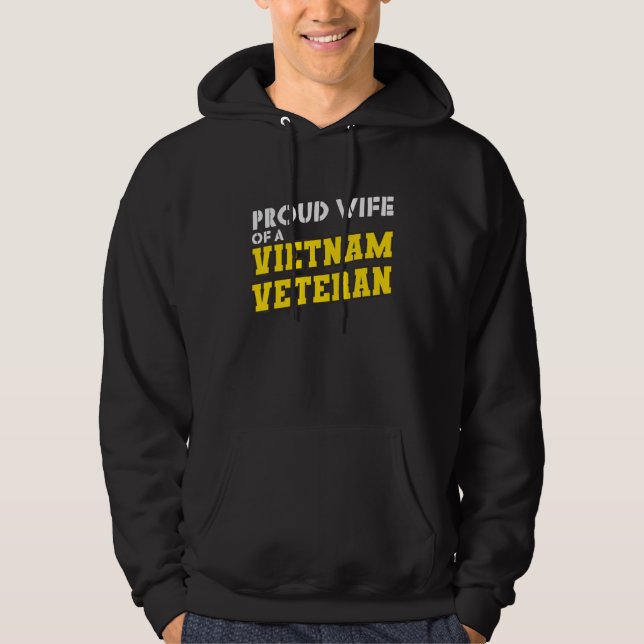 Proud Wife Of A Vietnam Veteran Patriotic Hoodie (Front)