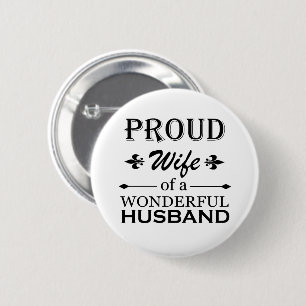 proud wife of a wonderful husband 6 cm round badge