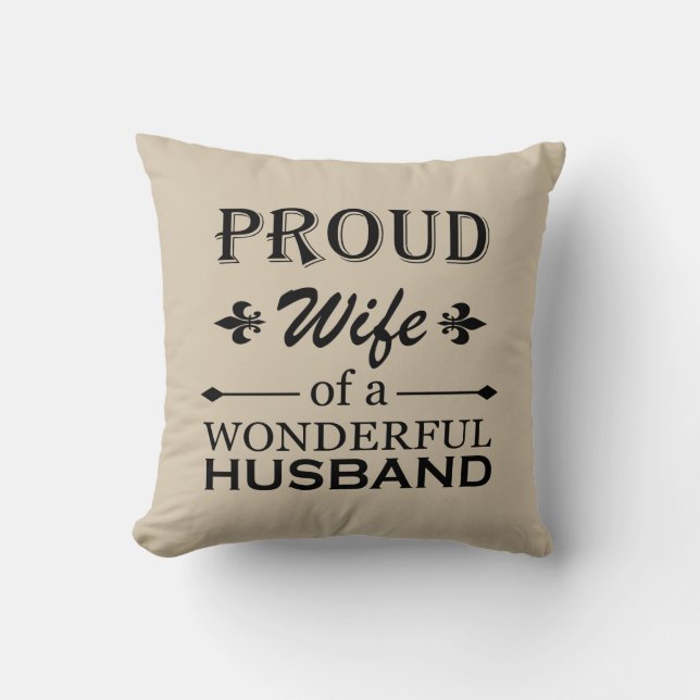 proud wife of a wonderful husband cushion (Front)