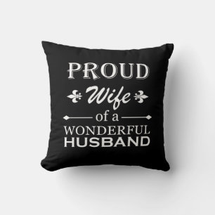 proud wife of a wonderful husband cushion
