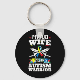 Proud Wife Of An Autism Warrior Autistic Awareness Key Ring