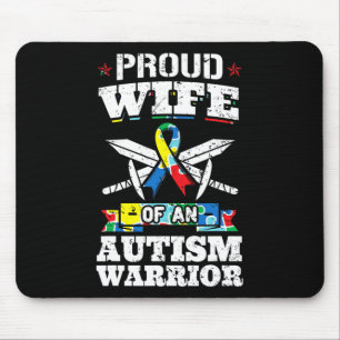 Proud Wife Of An Autism Warrior Autistic Awareness Mouse Mat