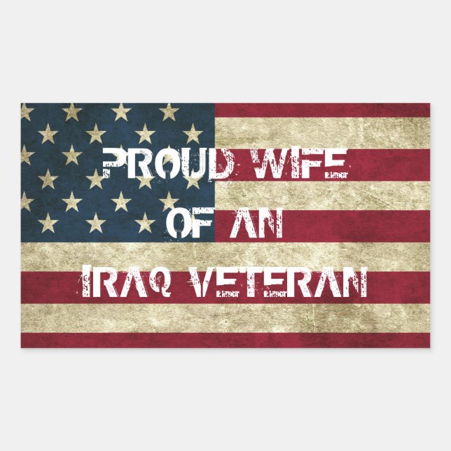 Proud Wife of an Iraq Veteran Sticker (Front)