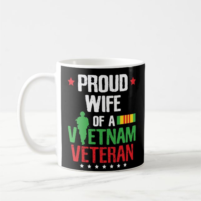 Proud Wife Vietnam Veteran Coffee Mug Veterans Day (Left)