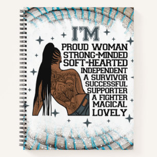 Proud Woman Black Queen Melanin Sista Shopp Notebook