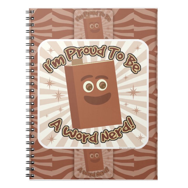 Proud Word Nerd Pattern Fun Slogan Notebook (Front)