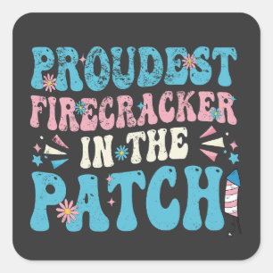 Proudest Firecracker in the Patch July 4th Trans Square Sticker