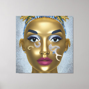 Proudly African: Beautiful Portrait Black History Canvas Print