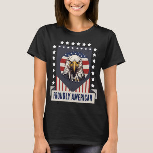 Proudly American Bald Eagle Denim Jacket T-Shirt
