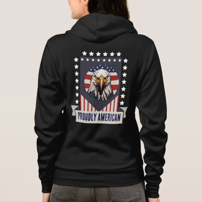 Proudly American Bald Eagle Hoodie (Back)