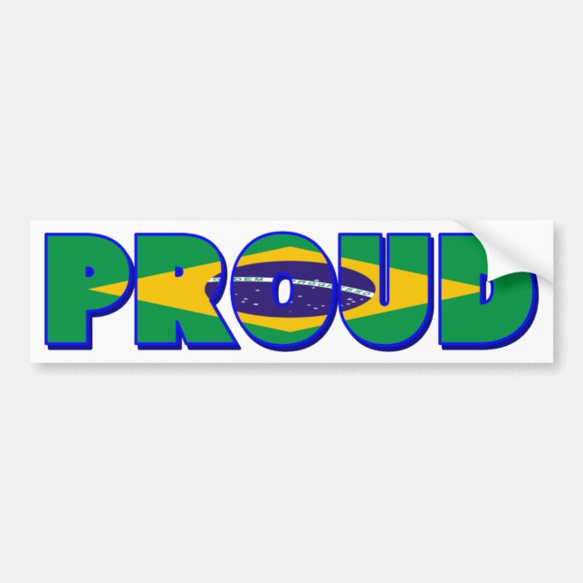 Proudly Brazilian Bumper Sticker (Front)