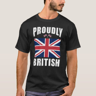 Proudly British Union Jack Flag Men's Black T-Shirt